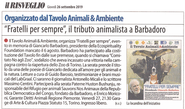 Il-Risveglio-26-09-2019-Fratelli-per-Sempre-Tributo-Tavolo-Animali-Ambiente-Giancarlo-Barbadoro